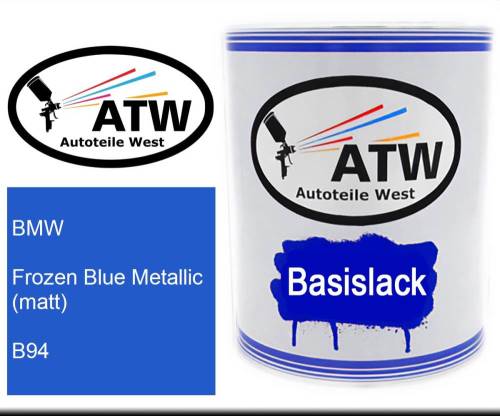 BMW, Frozen Blue Metallic (matt), B94: 1L Lackdose, von ATW Autoteile West.